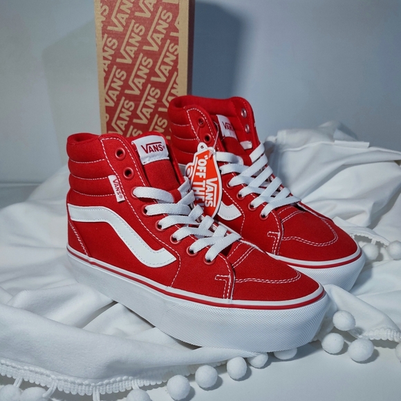 Van's Filmore Hi Top Tango Red Platforms  size 6 - Picture 5 of 8